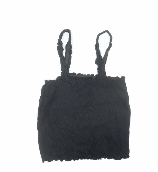Womens UK Size 10 New Look Black Cropped Tank
