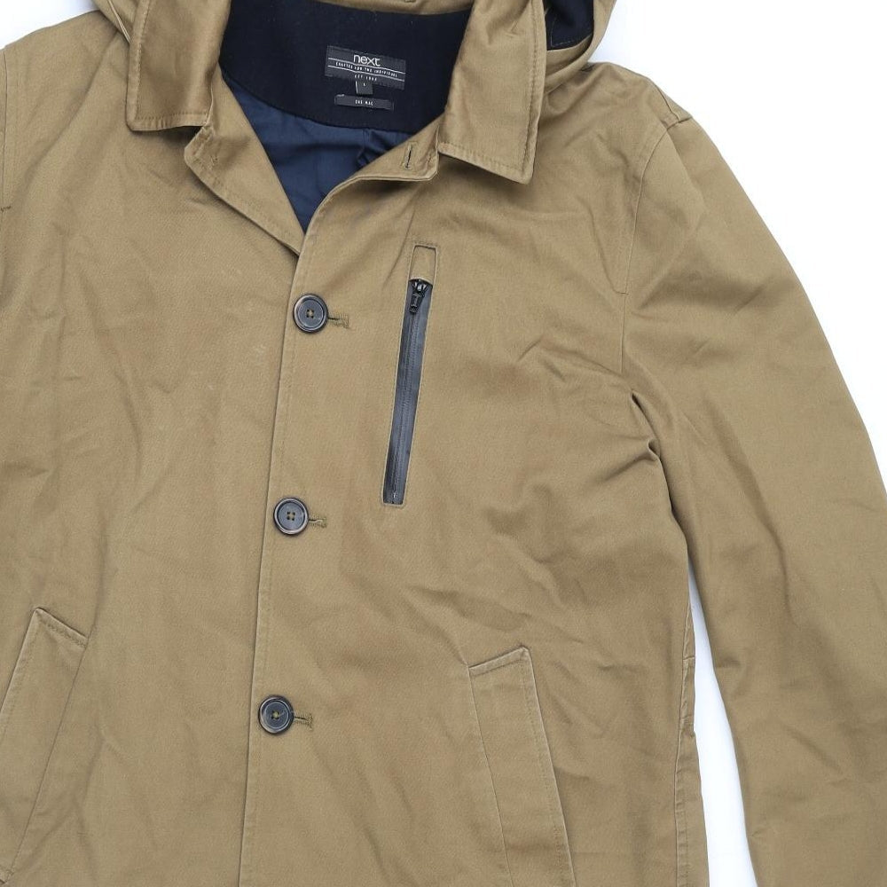 Mens UK Size L NEXT Brown Overcoat