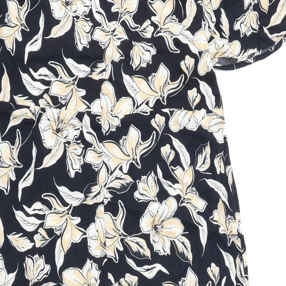 NEXT Womens Multicoloured Floral Polyester A-Line Size 10 Collared Zip