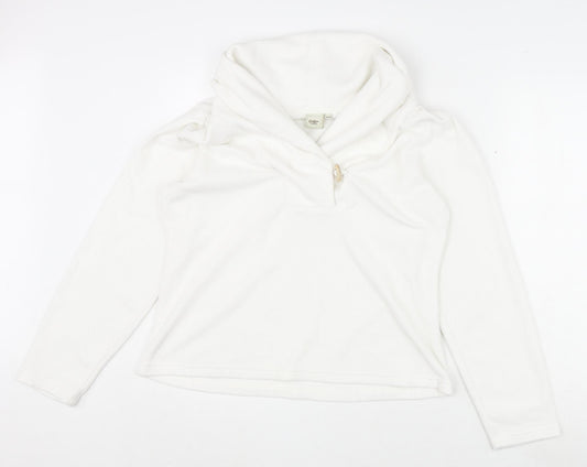 Womens UK Size 14 Cotton Traders White Pullover Sweatshirt