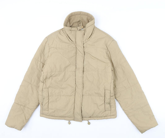 Womens UK Size S Stradivarius Beige Puffer Jacket