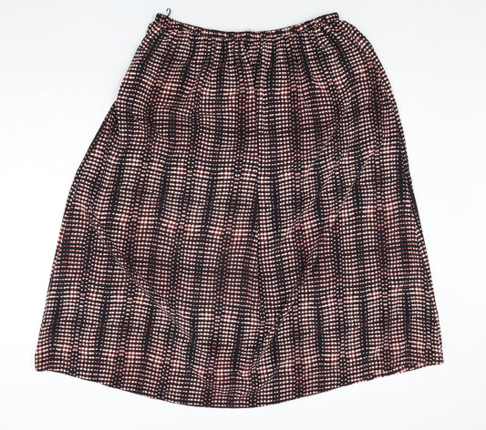 Per Una Womens Black Geometric Polyester Peasant Skirt Size 14 Drawstring