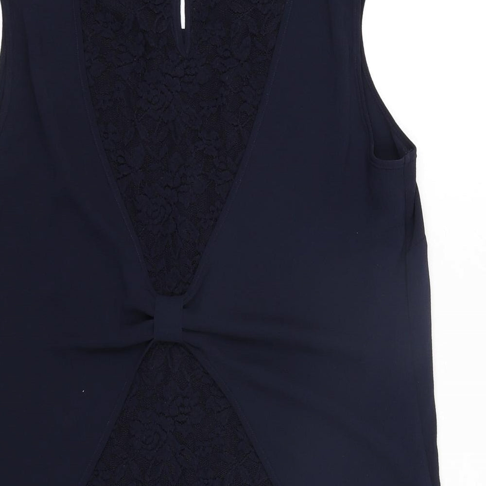 Womens UK Size 10 Roman Blue Camisole Blouse