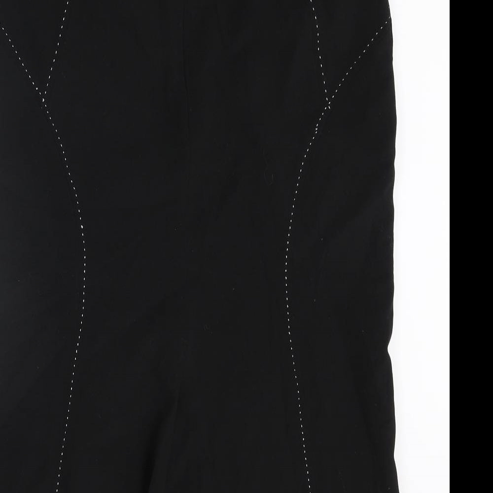 Principles Womens Black Polyester Straight & Pencil Skirt Size 10 Zip - Stitch Detail