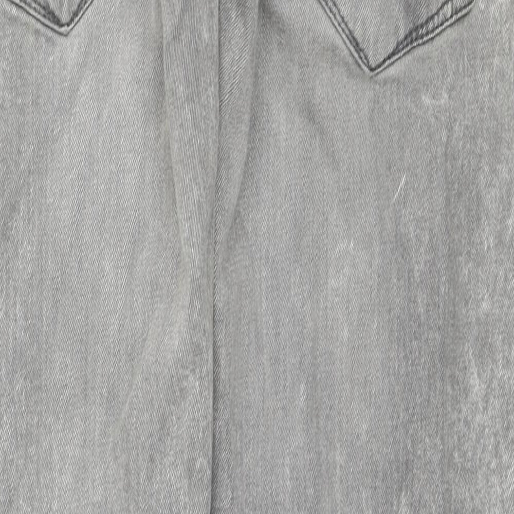 Burton Mens Grey Cotton Skinny Jeans Size 30 in L30 in Regular Zip