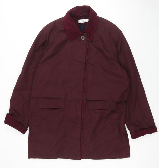 St Bernard Womens Red Parka Jacket Size 14 Button