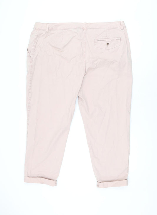 Womens UK Size 20 Marks and Spencer Regular Fit Chino Pink Trousers