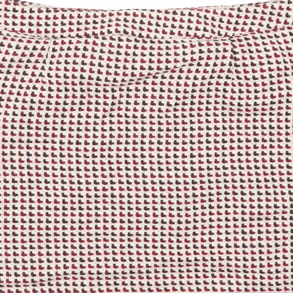 H&M Womens Red Acrylic A-Line Skirt Size 10 Zip