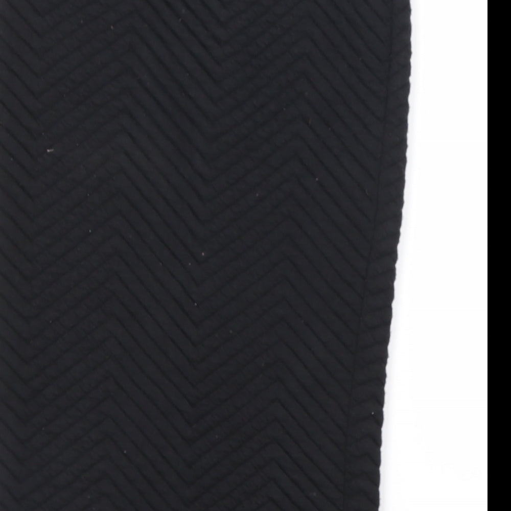 Select Womens Black Chevron Polyester A-Line Skirt Size 8 Regular Pull On