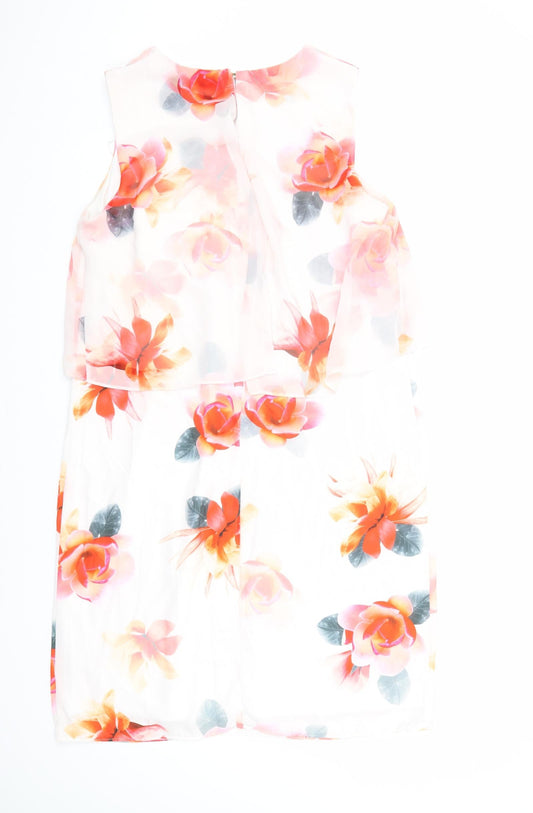 Bonmarché Womens Multicoloured Floral Polyester A-Line Size 16 Round Neck Zip