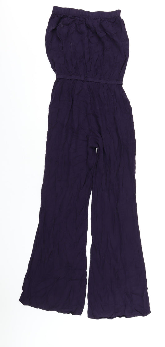 NEXT Womens Purple Vinyl Jumpsuit One-Piece Size 6 L29 in Pullover