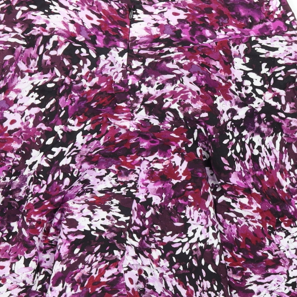White House Black Market Womens Purple Viscose A-Line Skirt Size 4 Zip