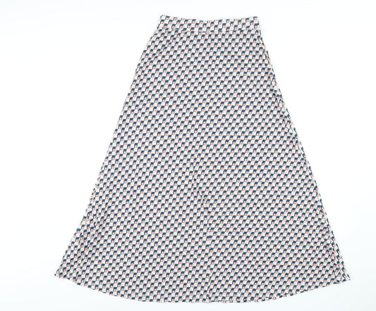 Marks and Spencer Womens Multicoloured Geometric Polyester A-Line Skirt Size 6