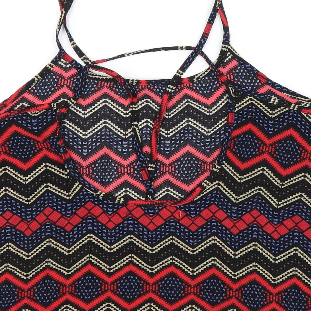Womens UK Size 8 Hearts & Bows Multicoloured Camisole T-Shirt