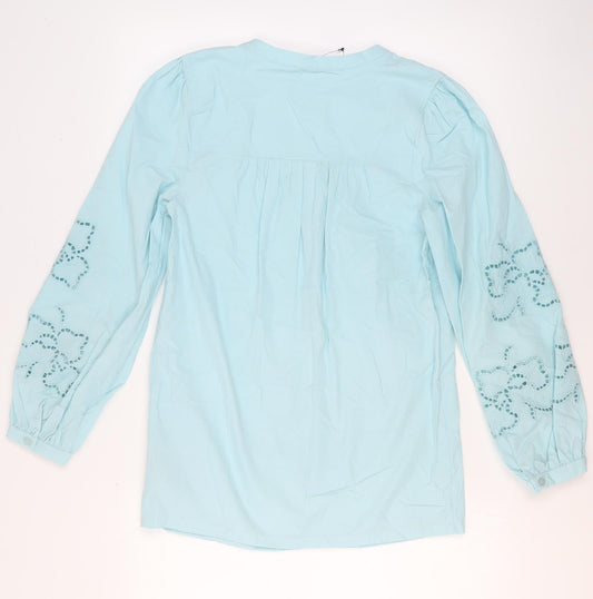 Womens UK Size 6 Marks and Spencer Blue Basic Blouse