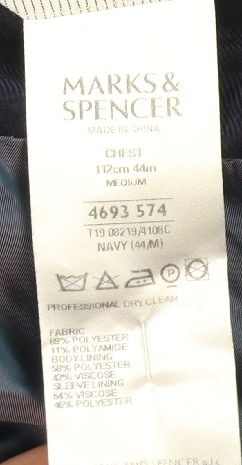 Mens UK Size M Marks and Spencer Blue