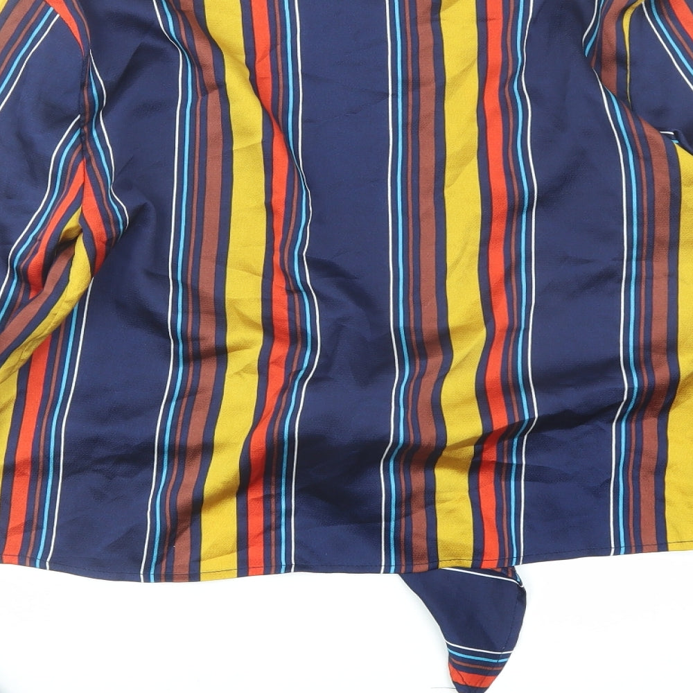 Womens UK Size 6 Missguided Blue Basic Blouse
