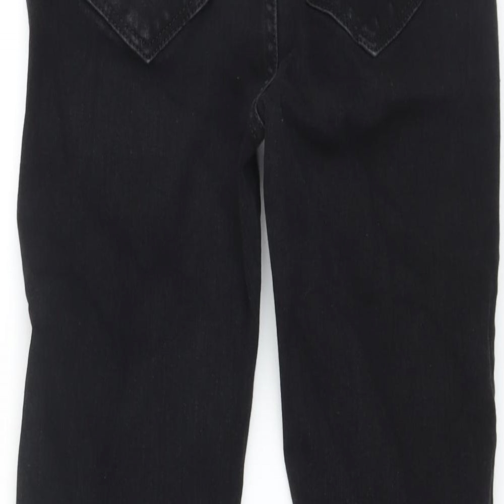 Marks and Spencer Womens Black Cotton Skinny Jeans Size 8 L25 in Regular Button