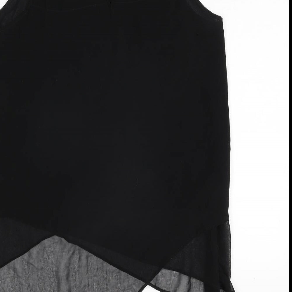 Womens UK Size 10 H&M Black Tunic Blouse