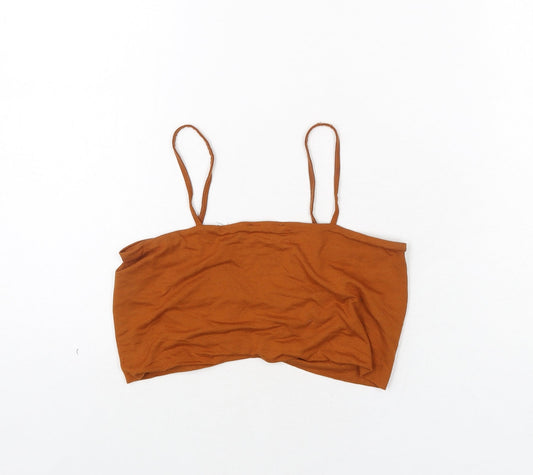 Womens UK Size 12 ASOS Brown Cropped Blouse