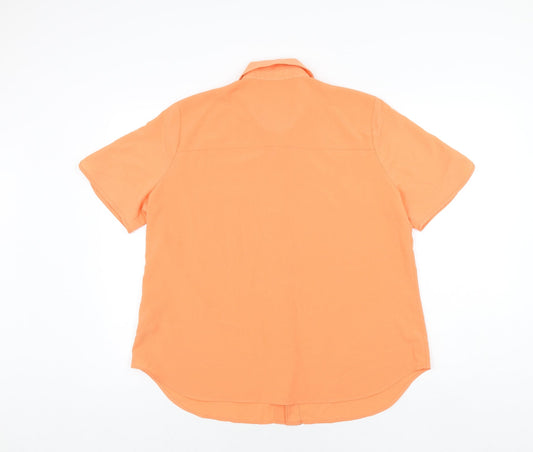 Womens UK Size 14 Classic Orange Basic Button-Up