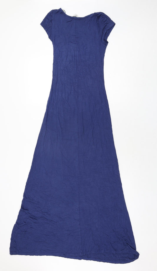 New Look Womens Blue Viscose Maxi Size 8 Round Neck Pullover