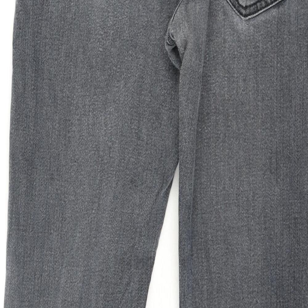 Zara Mens Grey Cotton Straight Jeans Size 30 in L27 in Regular Zip