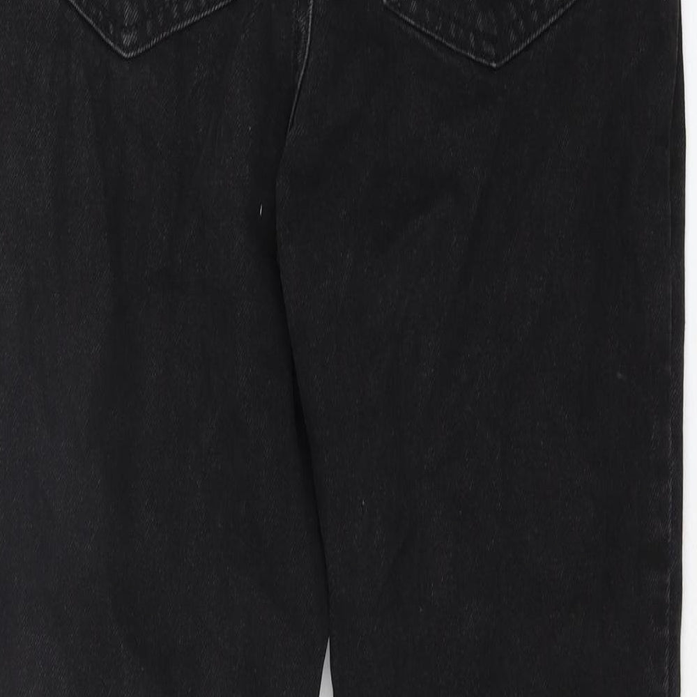 Denim & Co. Womens Black Cotton Tapered Jeans Size 8 L27 in Regular Zip