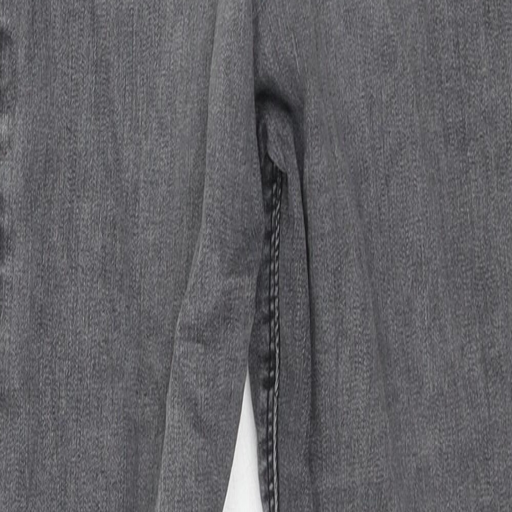 Topshop Womens Grey Cotton Skinny Jeans Size 28 in L30 in Regular Zip