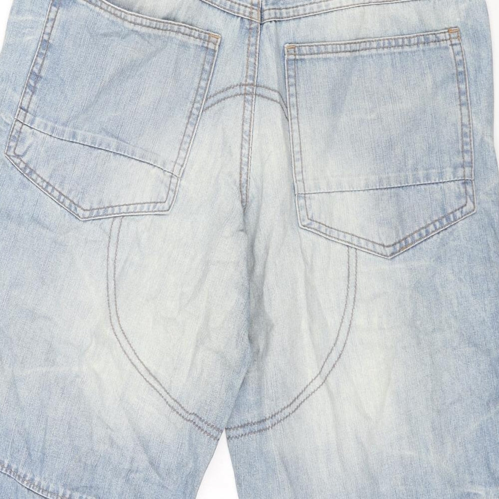 Denim & Co. Mens Blue Cotton Bermuda Shorts Size 34 in L10 in Regular Button