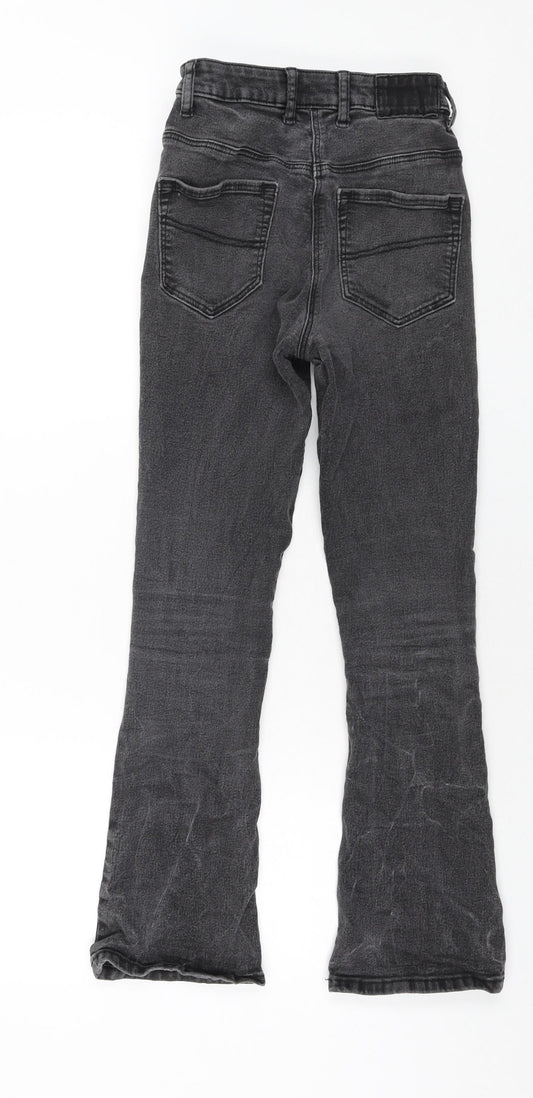 COLLUSION Womens Grey Cotton Flared Jeans Size 24 in L27 in Regular Zip