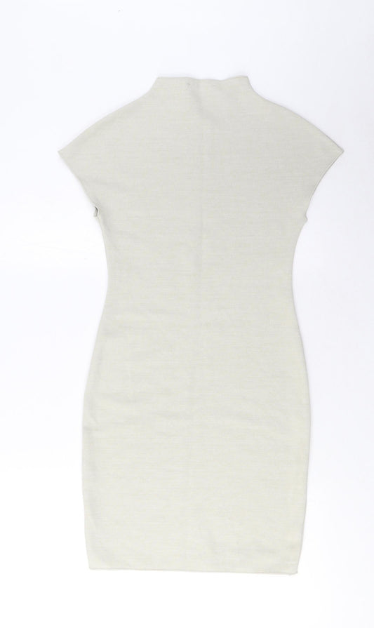 Zara Womens Grey Polyester Bodycon Size S Crew Neck Pullover