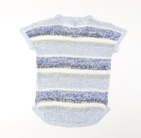 Intuition Womens Multicoloured Crew Neck Striped Acrylic Pullover Jumper Size 12 - 12/14