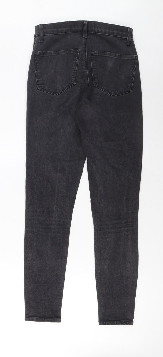 Topshop Womens Grey Cotton Skinny Jeans Size 28 in L34 in Regular Zip - Pockets