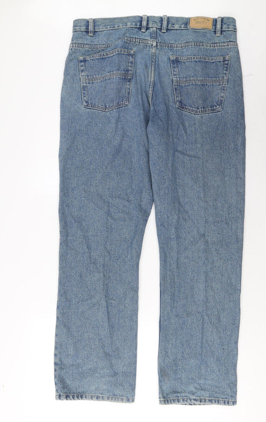 Denim & Co. Mens Blue Cotton Straight Jeans Size 36 in L30 in Regular Zip - Pockets