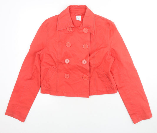 New Look Womens Red Jacket Size 14 Button