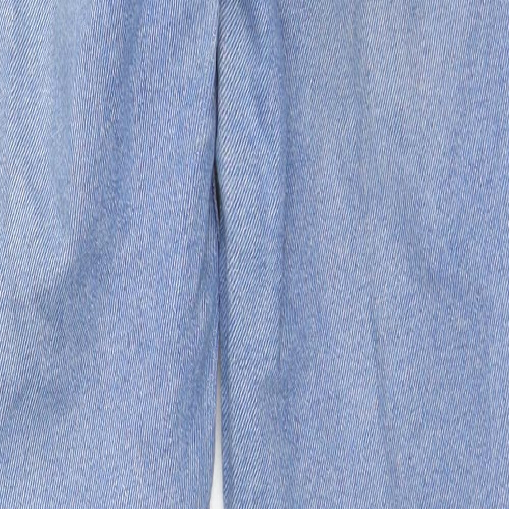 New Look Girls Blue Cotton Skinny Jeans Size 14 Years L27 in Regular Zip - Distressed