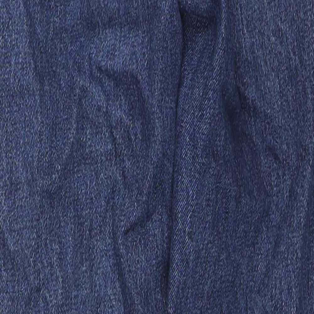 Denim & Co. Womens Blue Cotton Straight Jeans Size 8 L29 in Regular Zip