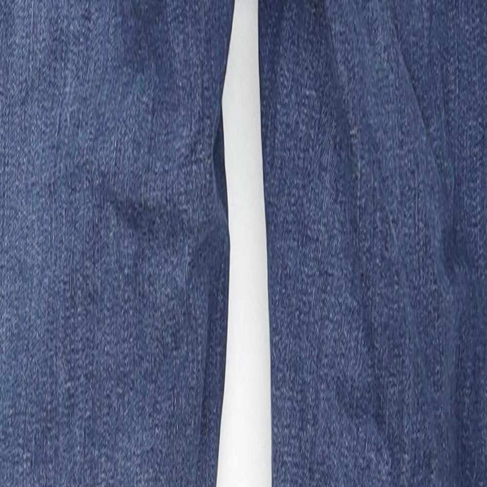 Topshop Womens Blue Cotton Skinny Jeans Size 28 in L30 in Regular Zip