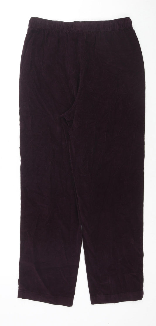 Womens UK Size 10 EWM Regular Fit Purple Trousers