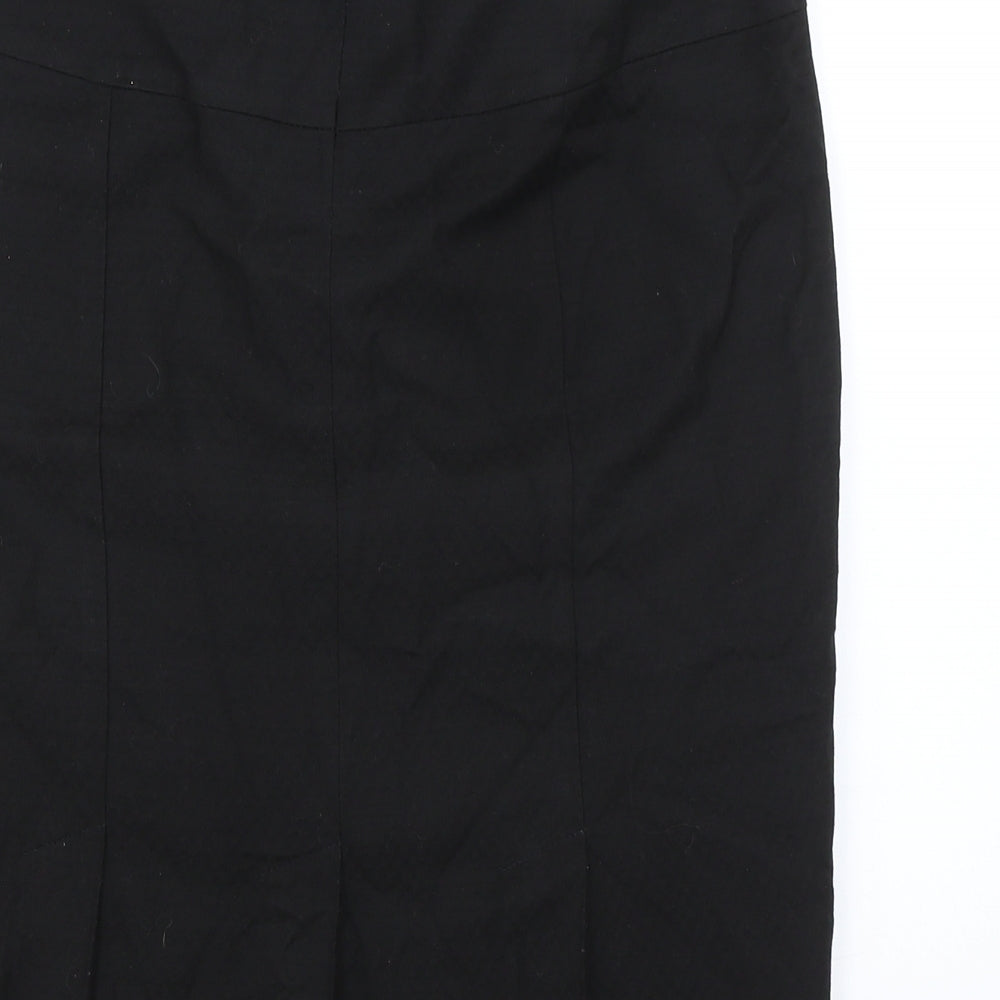 NEXT Womens Black Polyester A-Line Skirt Size 10 Zip - Pleated