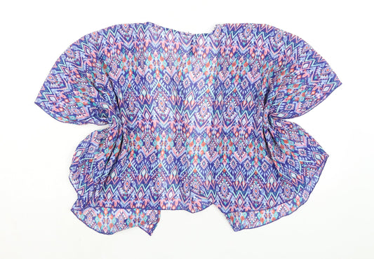 Divided by H&M Womens Multicoloured Polyester Kimono Blouse Size S V-Neck - Shear