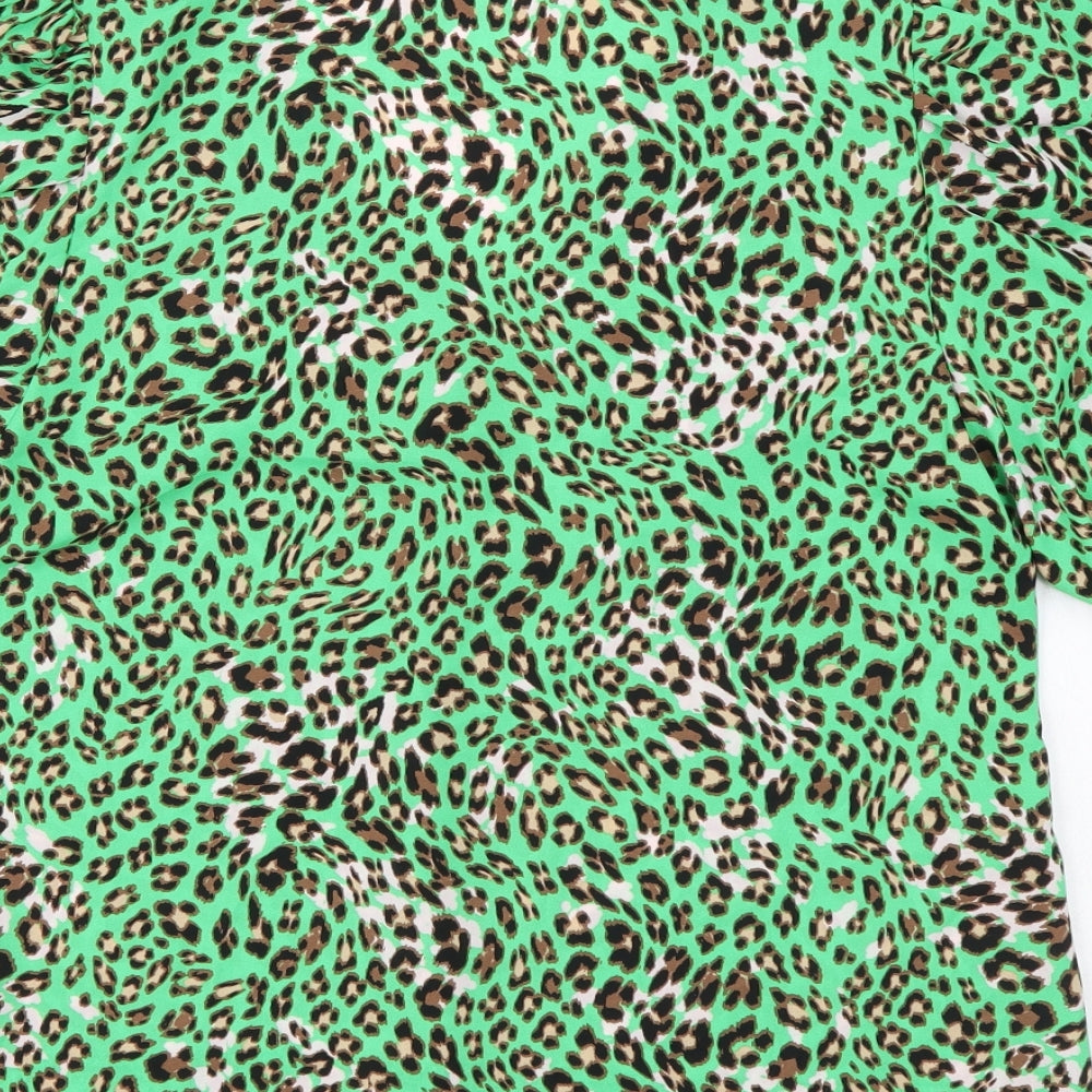 Womens UK Size 6 Marks and Spencer Green Basic Button-Up