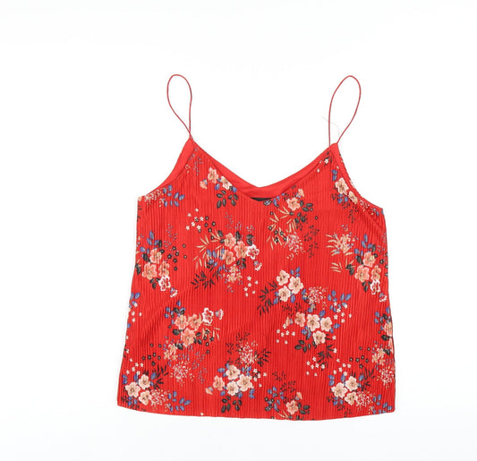 Womens UK Size 10 New Look Red Camisole T-Shirt