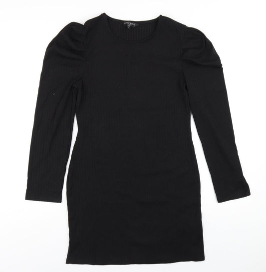 Brave Soul Womens Black Polyester Bodycon Size M Round Neck Pullover