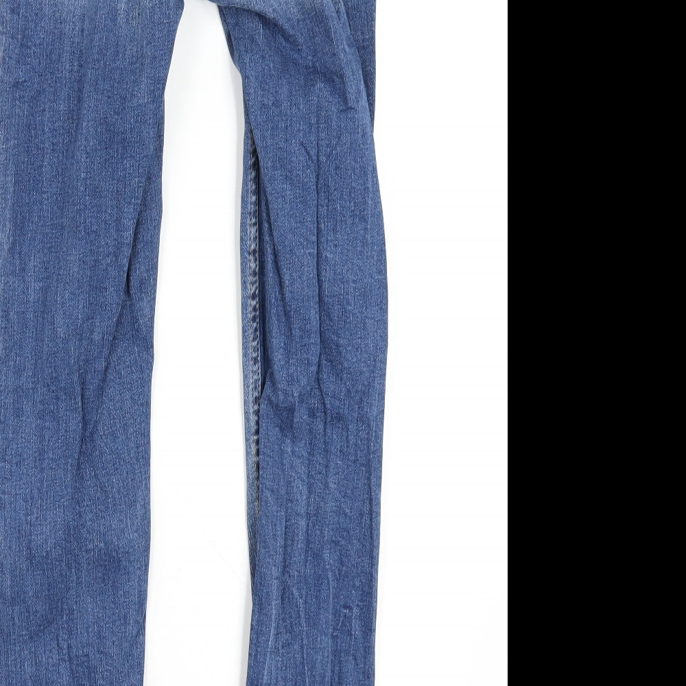Denim & Co. Womens Blue Cotton Skinny Jeans Size 6 L28 in Regular Zip