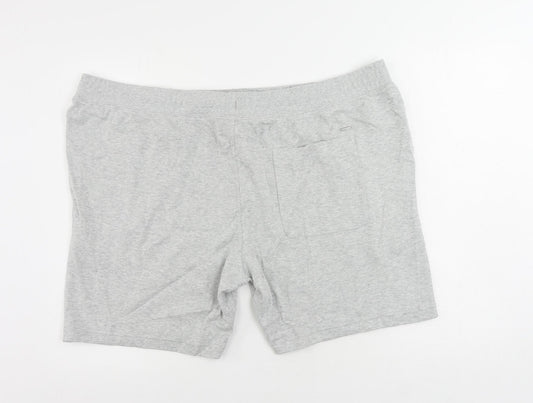 Autograph Mens Grey Cotton Sweat Shorts Size 3XL L8 in Regular Drawstring