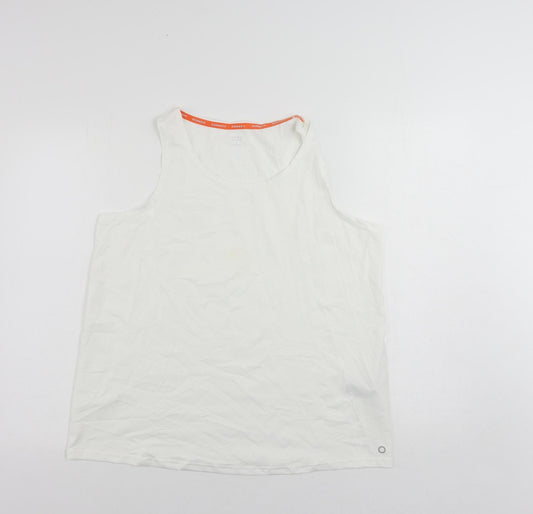GOODMOVE Womens White Polyester Pullover Tank Size 18 Round Neck Pullover
