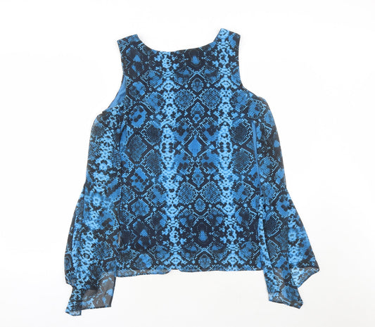 Womens UK Size 12 Roman Blue Basic Blouse