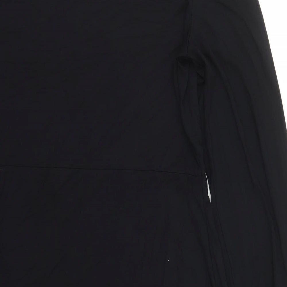 Marks and Spencer Womens Black Viscose A-Line Size 12 Round Neck Pullover